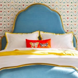 Duvet + pillow covers Tipped contrast percale duvet cover Yellow & White